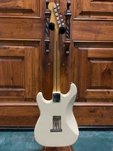 Load image into Gallery viewer, FREAKIN! Danocaster Strat 2014 White with Anodized Gold Pickguard V-Neck (Video Demo)