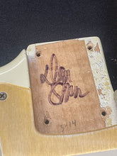 Load image into Gallery viewer, FREAKIN! Danocaster Strat 2014 White with Anodized Gold Pickguard V-Neck (Video Demo)