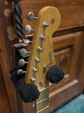 Load image into Gallery viewer, FREAKIN! Danocaster Strat 2014 White with Anodized Gold Pickguard V-Neck (Video Demo)