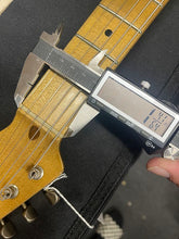 Load image into Gallery viewer, FREAKIN! Danocaster Strat 2014 Nicotine White with Anodized Gold Pickguard V-Neck (Video Demo)