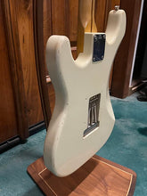 Load image into Gallery viewer, FREAKIN! Danocaster Strat 2014 Nicotine White with Anodized Gold Pickguard V-Neck (Video Demo)