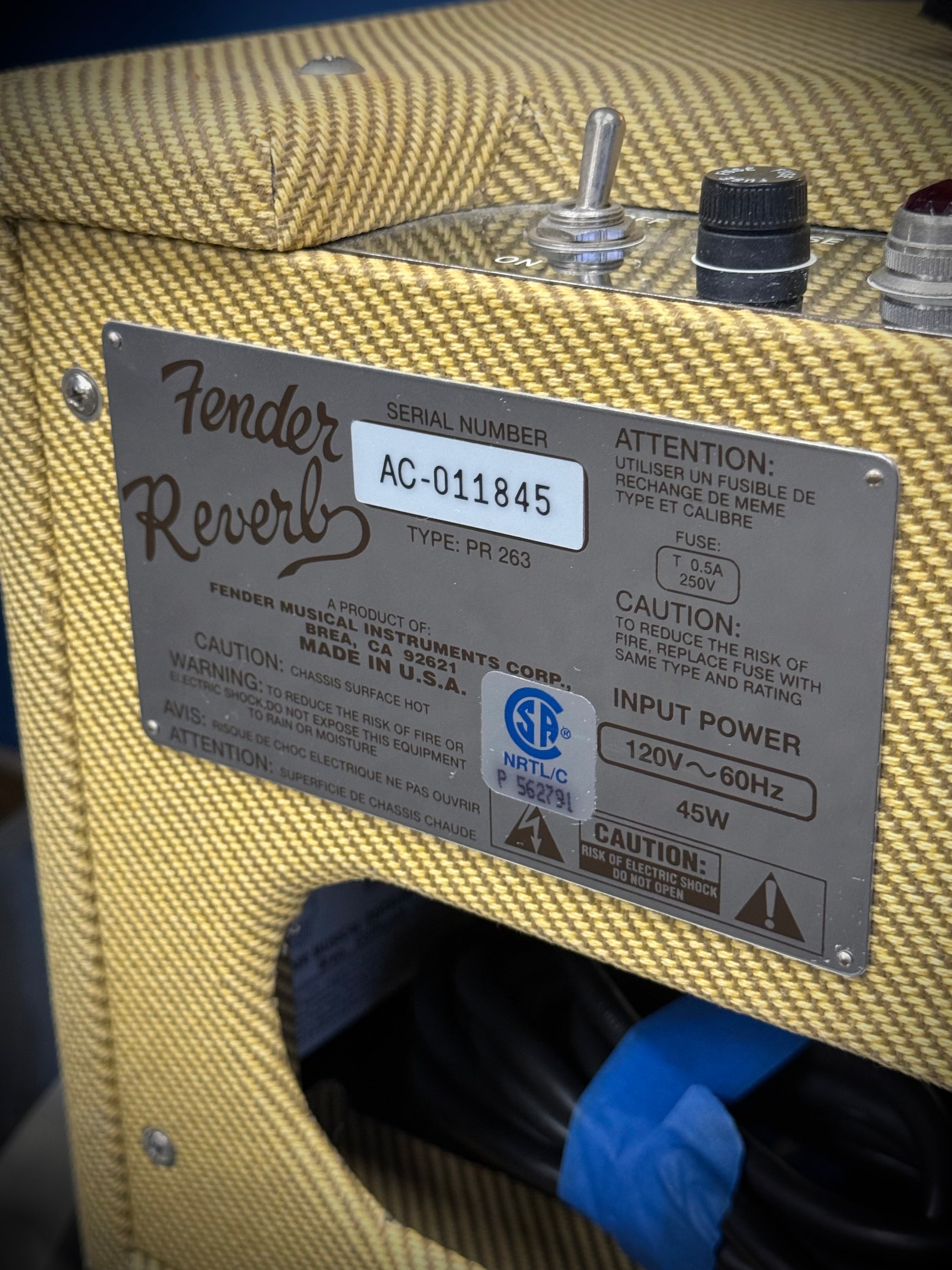 Fender '63 Reverb Unit Reissue 1995 - 1996 - Tweed