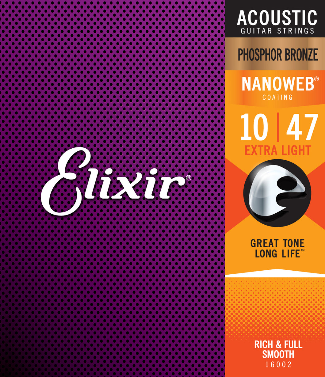 Elixir NanoWeb Phosphor Bronze Extra Lite Acoustic 10-47