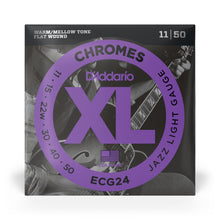 Load image into Gallery viewer, D&#39;Addario ECG24 Chromes Jazz light Gauge Flat Wound 11-50
