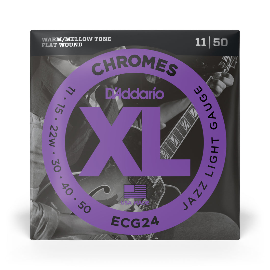 D'Addario ECG24 Chromes Jazz light Gauge Flat Wound 11-50