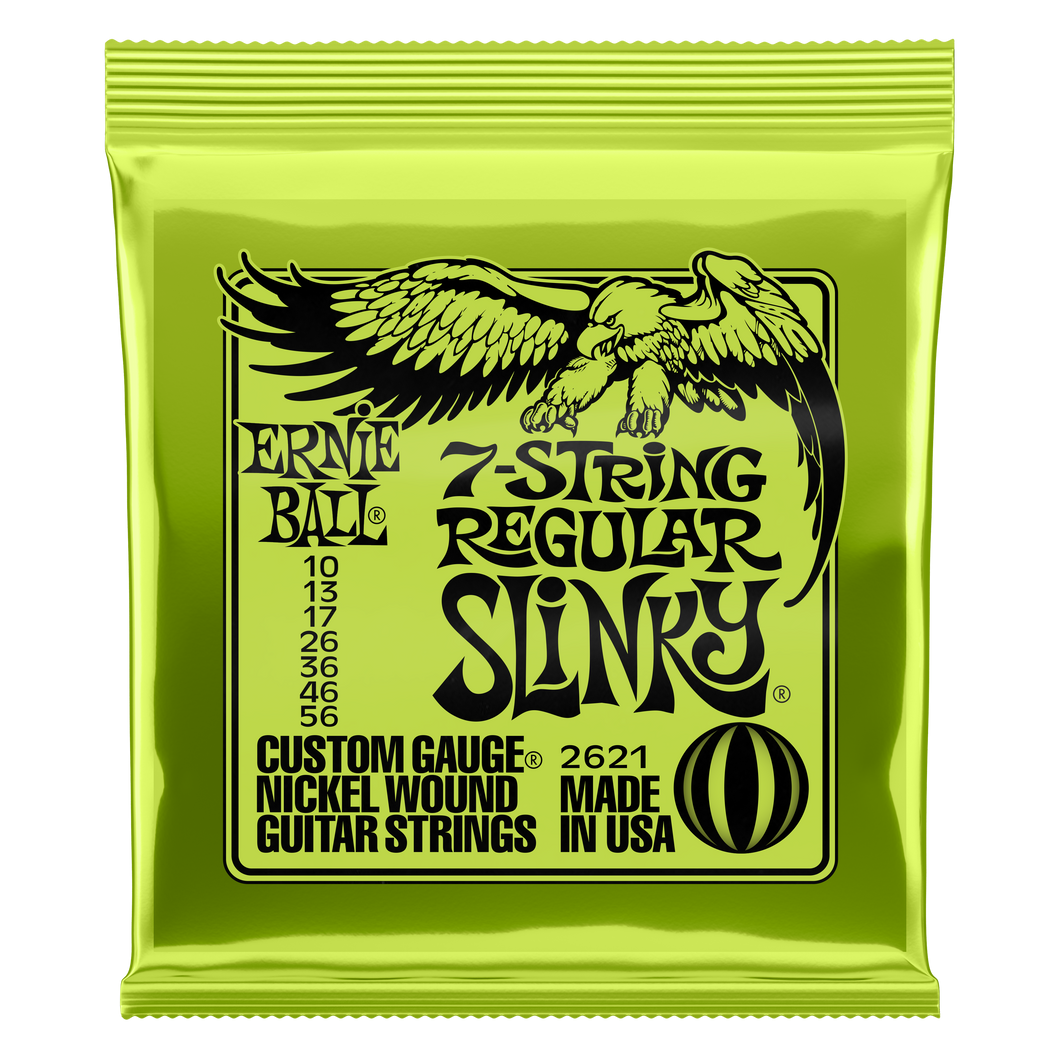 Ernie Ball 7 String Regular Slinky Nickel Wound Electric Guitar Strings - 10-56 Gauge