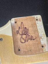 Load image into Gallery viewer, FREAKIN! Danocaster Strat 2014 Nicotine White with Anodized Gold Pickguard V-Neck (Video Demo)
