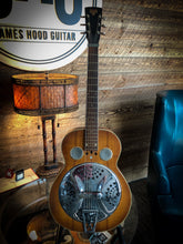 Load image into Gallery viewer, Dobro Custom  Engraved Spider Bridge Resonator  1960 Flamed Maple Amber Burst
