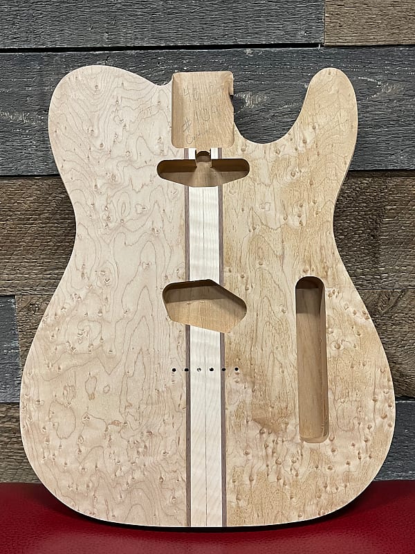 Unfinished Tel Body (2 Piece Alder/ Bird's Eye Maple Veneer/Binding Channel) Standard Routes