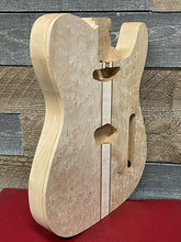 Load image into Gallery viewer, Unfinished Tel Body (2 Piece Alder/ Bird&#39;s Eye Maple Veneer/Binding Channel) Standard Routes
